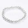 Electroplated Natural Lava Rock Beads Stretch Bracelets BJEW-G623-01S-6mm-1