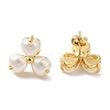 Clover ABS Imitation Pearl Studs Earrings EJEW-K289-05G-1