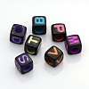 Solid Color Initial Acrylic Beads MACR-Q167-6x6mm-M-1