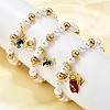 Travel Theme Brass Stretch Bracelets BJEW-C098-05-1
