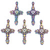 Rainbow Color Alloy Pendant Enamel Settings PALLOY-N163-146-NR-1