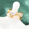 304 Stainless Steel Enamel Adjustable Cuff Rings for Women RJEW-A074-08G-3