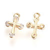 Brass Micro Pave Cubic Zirconia Charms KK-R015-078G-1