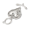 Brass Micro Pave Clear Cubic Zirconia Toggle Clasps KK-N254-80P-3