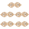 5Pcs Alloy & Crystal Rhinestone Snap Lock Clasps FIND-FH0008-91G-1