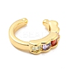 Real 14K Gold Plated Brass with Cubic Zirconia Cuff Earrings LS-EJEW-M232-01F-G-2