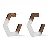 Hexagon Half Hoop Earrings for Women EJEW-N017-006C-4