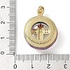 Brass Micro Pave Cubic Zirconia with Glass Pendents KK-Q815-01G-05-3