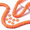 Flat Round Handmade Polymer Clay Beads CLAY-R067-10mm-11-2