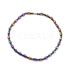 Synthetic Hematite & Brass Column Beaded Necklace Bracelet with Magnetic Clasps SJEW-G079-01D-2