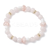Natural Madagascar Rose Quartz & Lampwork Beads Stretch Bracelets for Women BJEW-JB13317-02-2