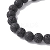 2Pcs 2 Style Skull & Cross & Round Natural & Synthetic Mixed Gemstone Beaded Stretch Bracelets Set BJEW-JB09519-4