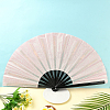 1Pc Bamboo with Oxford Fabric Glitter Powder Folding Fans AJEW-SP0003-77A-5