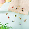11Pcs 11 Colors Brass Micro Pave Cubic Zirconia Pendants KK-TA0001-97-6