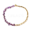 Natural Amethyst Chip Beads Jewelry Set SJEW-JS01223-01-5
