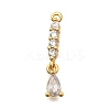 Brass Micro Pave Cubic Zirconia Pendants KK-B152-27A-G-1