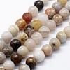 Natural Bamboo Leaf Agate Beads Strands G-I199-13-10mm-1