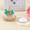5Pcs 5 Style Handmade Polymer Clay Stretch & Brass Beaded & Alloy Link Chain Bracelets Set BJEW-SZ0001-66C-3