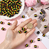 120Pcs Opaque Stripe Resin European Beads RESI-SP0001-56-4