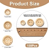 100Pcs 5 Styles Wooden Buttons BUTT-YW0001-03-2