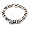 304 Stainless Steel Cuban Link Chains Bracelets BJEW-A092-02P-4