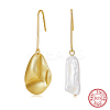 925 Sterling Silver Teardrop Dangle Earrings EJEW-Z041-01G-1
