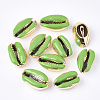 Electroplated Cowrie Shell Beads X-SSHEL-T008-11G-04-1