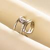 Teardrop Synthetic Howlite Finger Rings QT3031-4-1-1