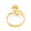 Clear Cubic Zirconia Initial Letter with Crown Adjustable Ring RJEW-M139-17T-3