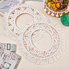   2 Sets 2 Styles Cotton Mini Wall Mirror with Macrame Fringe HJEW-PH0001-39-2