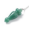Natural Green Aventurine Pointed Dowsing Pendulums AJEW-B020-03P-01-3