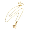 Brass Micro Pave Colorful Cubic Zirconia Snake Pendant Necklaces NJEW-S438-02H-G-4