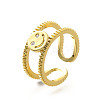 2Pcs 2 Styles Brass Micro Pave Cubic Zirconia Cuff Rings for Women RJEW-S399-03G-6