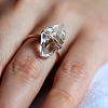 Nuggets Iron with Natural Crystal Quartz Cuff Rings FS-WG6A0B3-04-3