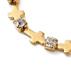 304 Stainless Steel Pave Clear Cubic Zirconia Link Bracelets LS-BJEW-C076-01A-G-2