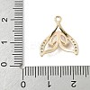 Brass Pave Light Sky Blue and Clear Cubic Zirconia Sea Animal Connector Charms LS-KK-M326-07C-G-3