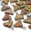 Natural Unakite Pendants G-Z067-01P-02-1
