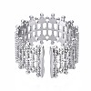 Non-Tarnish 304 Stainless Steel Bar Wrap Open Cuff Ring RJEW-T023-29P-2