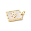 Brass Pave Natural White Shell Pendants KK-S522-09G-L-3