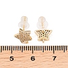 Brass Clear Cubic Zirconia Stud Earring Findings EJEW-A155-03F-G-2