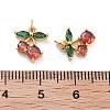 Cherry Rack Plating Brass Micro Pave Cubic Zirconia Charms X-KK-G512-24G-3