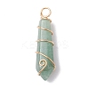 Natural Mixed Gemstone Pointed Pendants PALLOY-JF02674-01-4