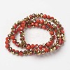 Electroplate Opaque Glass Beads Strands EGLA-A034-P6mm-O07-2