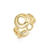 Brass Open Cuff Rings for Women RJEW-K289-01G-Q-4