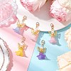 5Pcs 5 Colors Glass Pearl Beads & Acrylic Pendant Decorations HJEW-JM03223-01-1