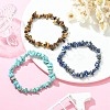 3Pcs 3 Style Natural & Synthetic Mixed Gemstone Chips Beaded Stretch Bracelets Set for Women BJEW-FZ00003-1