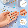 3m Natural Synthetic Turquoise Chips & ABS Plastic Imitation Pearl Beaded Chains Necklace Making Kits CHC-TA0001-30C-4