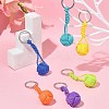 16Pcs 8 Colors Polyester & Spandex Cord Braided Ball Keychain for Jewelry Making DIY Crafts KEYC-CJ0001-05-6