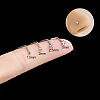 316 Surgical Stainless Steel Crystal Rhinetone Flat Round L-Shaped Nose Rings WGCD50A-04-1