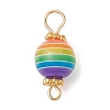 10Pcs Transparent Stripe Resin Round Connector Charms PALLOY-JF02484-2